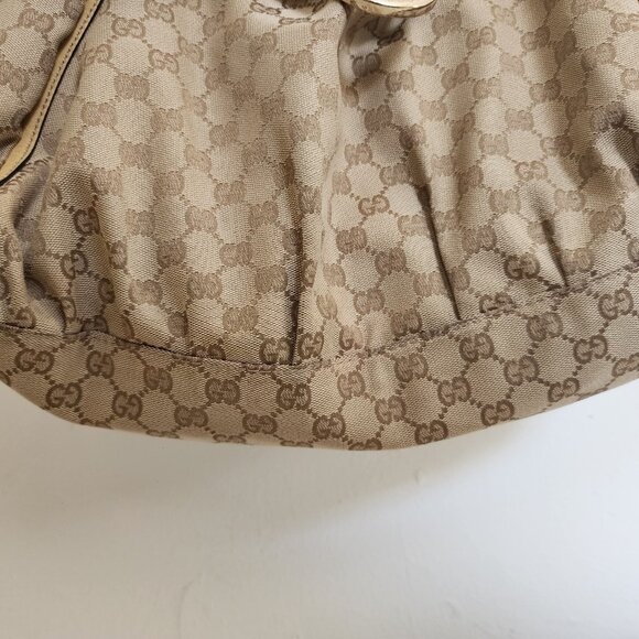 Gucci GG Canvas Abbey Line Purse Brown Beige Monogram Shoulder Bag Purse - Picture 4 of 16